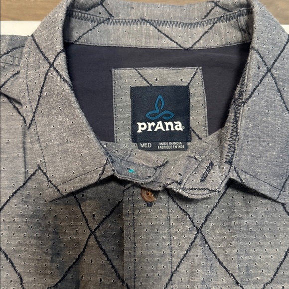 Prana Gray Diamond Pattern Shirt - Picture 2 of 7